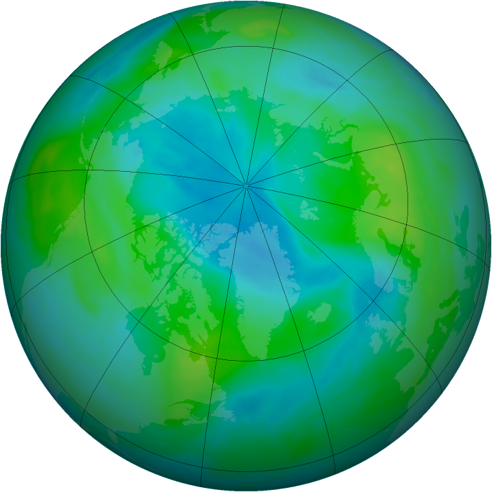Arctic ozone map for 01 September 2007